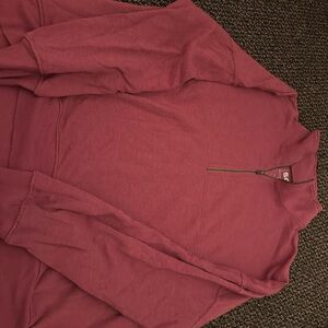 Juniors Burgundy Half-Zip weater